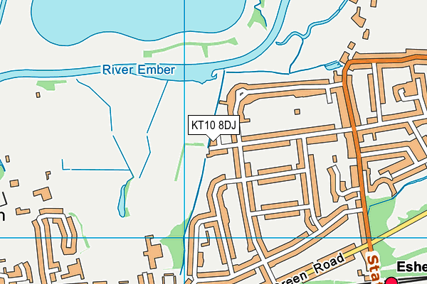 KT10 8DJ map - OS VectorMap District (Ordnance Survey) KT10 8DJ map - OS VectorMap District (Ordnance Survey)