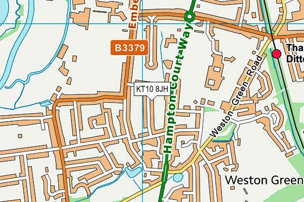 KT10 8JH map - OS VectorMap District (Ordnance Survey)