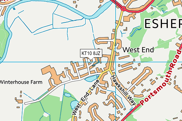 KT10 8JZ map - OS VectorMap District (Ordnance Survey)