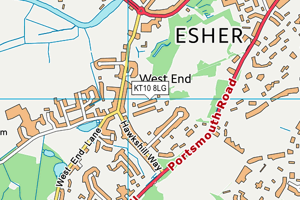 KT10 8LG map - OS VectorMap District (Ordnance Survey) KT10 8LG map - OS VectorMap District (Ordnance Survey)