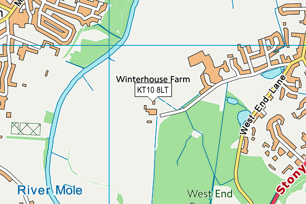 KT10 8LT map - OS VectorMap District (Ordnance Survey) KT10 8LT map - OS VectorMap District (Ordnance Survey)