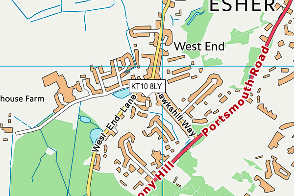 KT10 8LY map - OS VectorMap District (Ordnance Survey) KT10 8LY map - OS VectorMap District (Ordnance Survey)