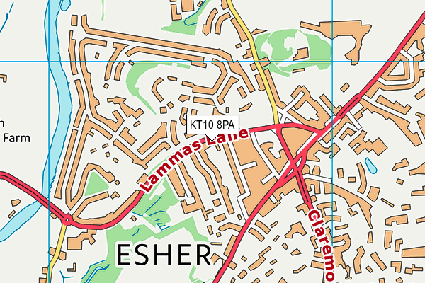 KT10 8PA map - OS VectorMap District (Ordnance Survey) KT10 8PA map - OS VectorMap District (Ordnance Survey)