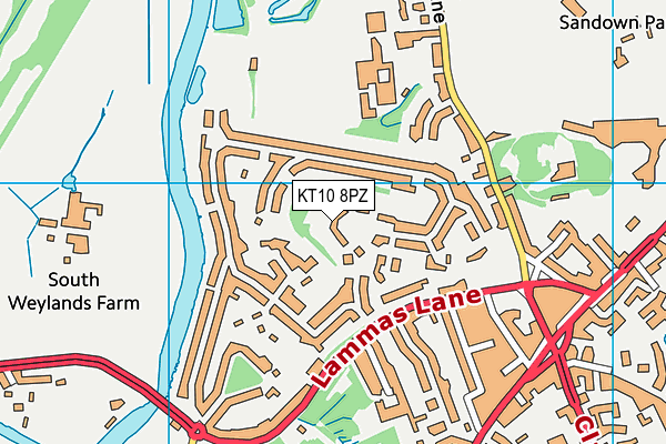 KT10 8PZ map - OS VectorMap District (Ordnance Survey) KT10 8PZ map - OS VectorMap District (Ordnance Survey)
