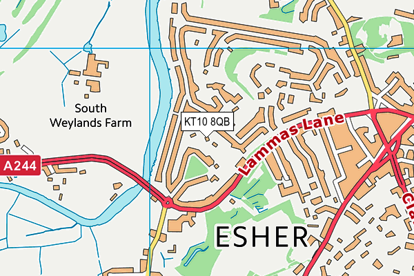 KT10 8QB map - OS VectorMap District (Ordnance Survey) KT10 8QB map - OS VectorMap District (Ordnance Survey)