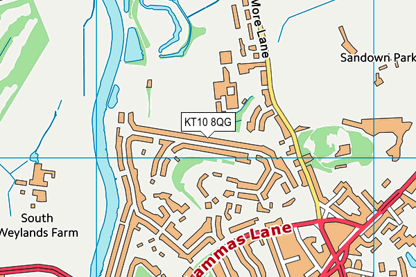 KT10 8QG map - OS VectorMap District (Ordnance Survey) KT10 8QG map - OS VectorMap District (Ordnance Survey)