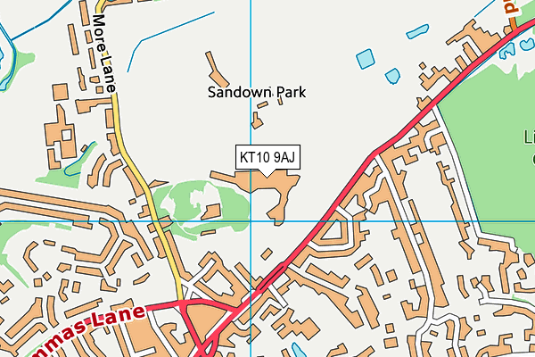 KT10 9AJ map - OS VectorMap District (Ordnance Survey) KT10 9AJ map - OS VectorMap District (Ordnance Survey)