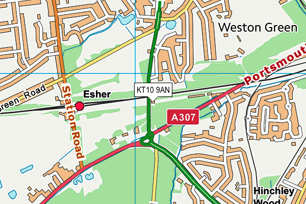 KT10 9AN map - OS VectorMap District (Ordnance Survey) KT10 9AN map - OS VectorMap District (Ordnance Survey)