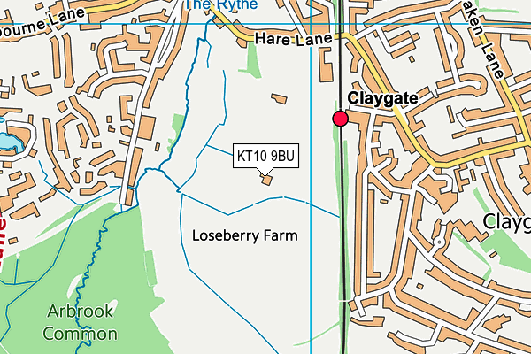 KT10 9BU map - OS VectorMap District (Ordnance Survey) KT10 9BU map - OS VectorMap District (Ordnance Survey)