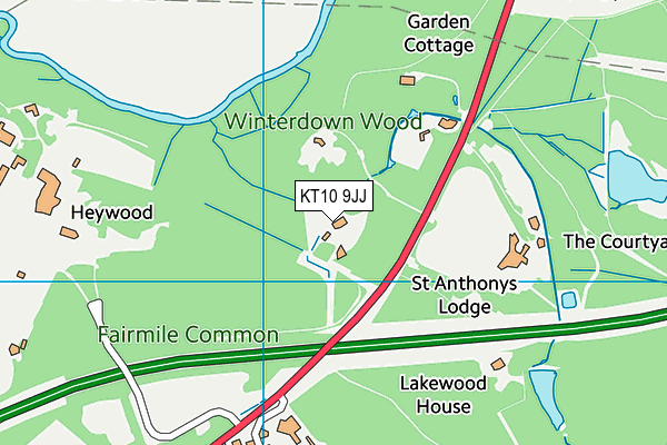 KT10 9JJ map - OS VectorMap District (Ordnance Survey) KT10 9JJ map - OS VectorMap District (Ordnance Survey)