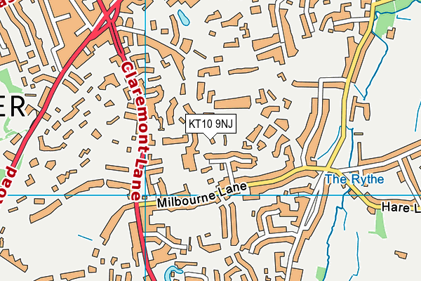 KT10 9NJ map - OS VectorMap District (Ordnance Survey) KT10 9NJ map - OS VectorMap District (Ordnance Survey)