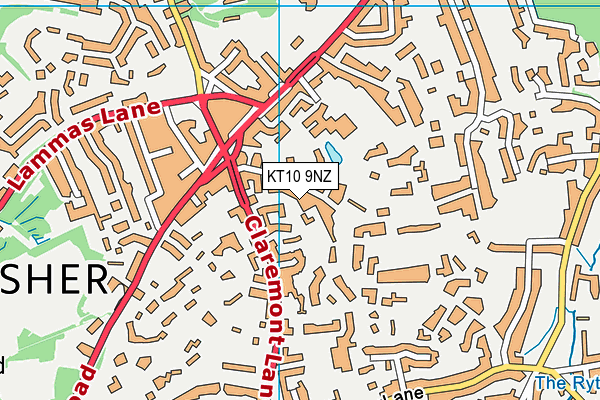 KT10 9NZ map - OS VectorMap District (Ordnance Survey) KT10 9NZ map - OS VectorMap District (Ordnance Survey)