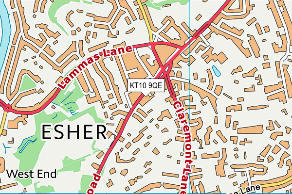 KT10 9QE map - OS VectorMap District (Ordnance Survey) KT10 9QE map - OS VectorMap District (Ordnance Survey)