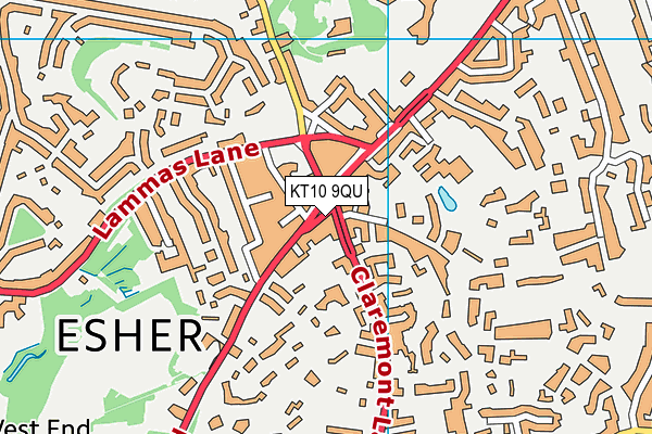 KT10 9QU map - OS VectorMap District (Ordnance Survey) KT10 9QU map - OS VectorMap District (Ordnance Survey)