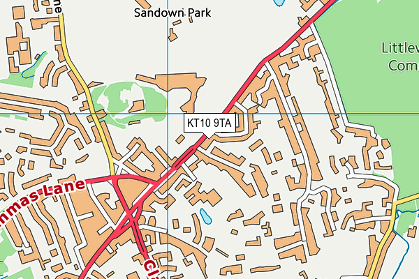 KT10 9TA map - OS VectorMap District (Ordnance Survey) KT10 9TA map - OS VectorMap District (Ordnance Survey)