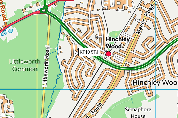 KT10 9TJ map - OS VectorMap District (Ordnance Survey) KT10 9TJ map - OS VectorMap District (Ordnance Survey)