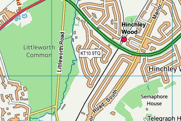 KT10 9TQ map - OS VectorMap District (Ordnance Survey)