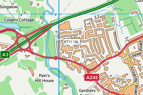 KT11 1AL map - OS VectorMap District (Ordnance Survey) KT11 1AL map - OS VectorMap District (Ordnance Survey)