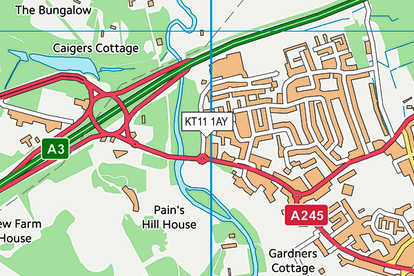 KT11 1AY map - OS VectorMap District (Ordnance Survey) KT11 1AY map - OS VectorMap District (Ordnance Survey)