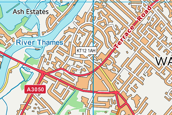 KT12 1AH map - OS VectorMap District (Ordnance Survey) KT12 1AH map - OS VectorMap District (Ordnance Survey)