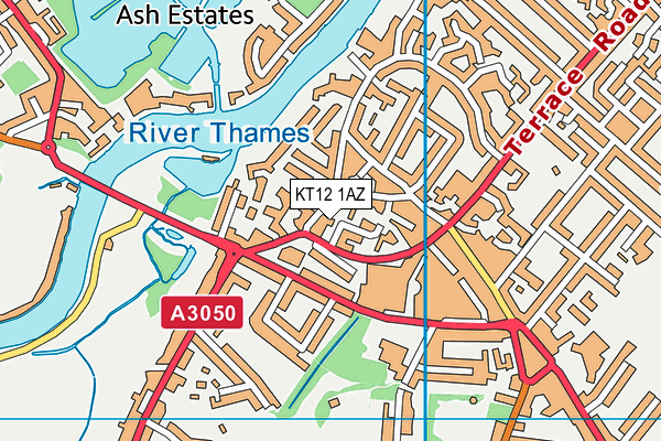 KT12 1AZ map - OS VectorMap District (Ordnance Survey) KT12 1AZ map - OS VectorMap District (Ordnance Survey)