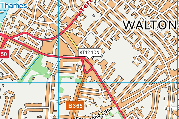 KT12 1DN map - OS VectorMap District (Ordnance Survey) KT12 1DN map - OS VectorMap District (Ordnance Survey)