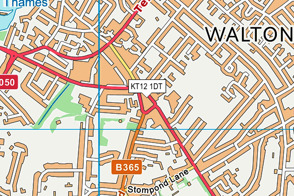 KT12 1DT map - OS VectorMap District (Ordnance Survey) KT12 1DT map - OS VectorMap District (Ordnance Survey)