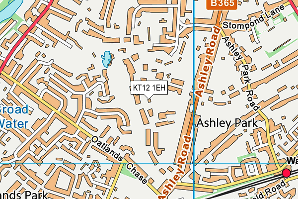 KT12 1EH map - OS VectorMap District (Ordnance Survey)