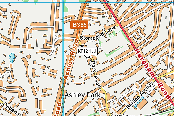 KT12 1JU map - OS VectorMap District (Ordnance Survey) KT12 1JU map - OS VectorMap District (Ordnance Survey)