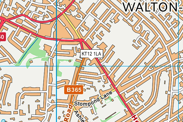 KT12 1LA map - OS VectorMap District (Ordnance Survey) KT12 1LA map - OS VectorMap District (Ordnance Survey)
