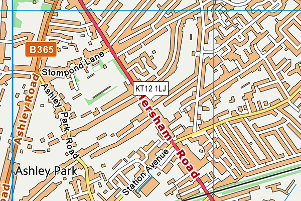 KT12 1LJ map - OS VectorMap District (Ordnance Survey) KT12 1LJ map - OS VectorMap District (Ordnance Survey)