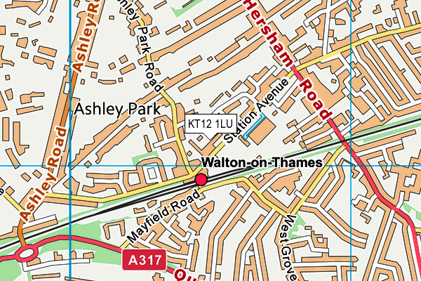 KT12 1LU map - OS VectorMap District (Ordnance Survey) KT12 1LU map - OS VectorMap District (Ordnance Survey)