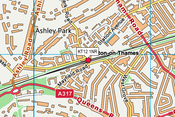KT12 1NR map - OS VectorMap District (Ordnance Survey) KT12 1NR map - OS VectorMap District (Ordnance Survey)