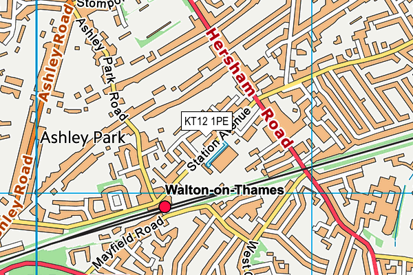 KT12 1PE map - OS VectorMap District (Ordnance Survey) KT12 1PE map - OS VectorMap District (Ordnance Survey)