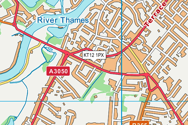 KT12 1PX map - OS VectorMap District (Ordnance Survey) KT12 1PX map - OS VectorMap District (Ordnance Survey)