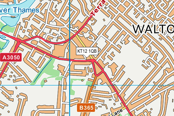 KT12 1QB map - OS VectorMap District (Ordnance Survey) KT12 1QB map - OS VectorMap District (Ordnance Survey)