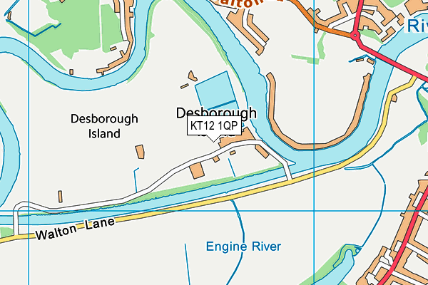 KT12 1QP map - OS VectorMap District (Ordnance Survey)