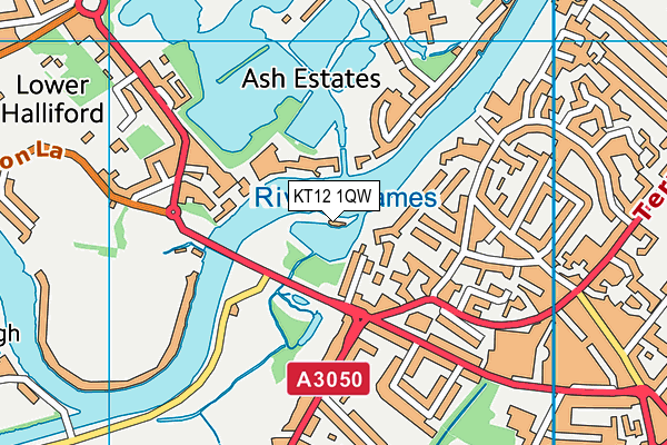 KT12 1QW map - OS VectorMap District (Ordnance Survey) KT12 1QW map - OS VectorMap District (Ordnance Survey)