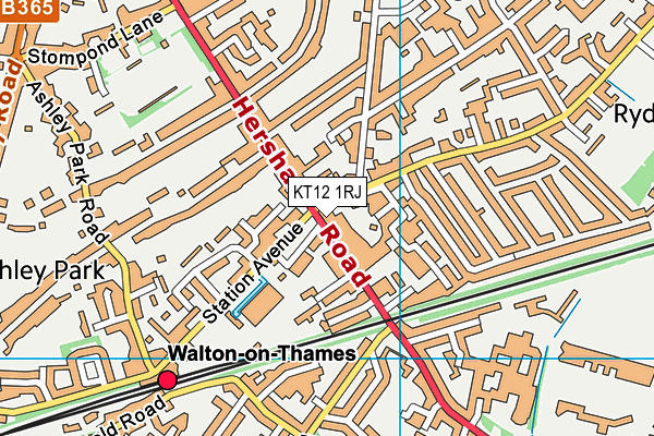 KT12 1RJ map - OS VectorMap District (Ordnance Survey) KT12 1RJ map - OS VectorMap District (Ordnance Survey)