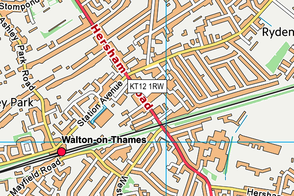 KT12 1RW map - OS VectorMap District (Ordnance Survey) KT12 1RW map - OS VectorMap District (Ordnance Survey)