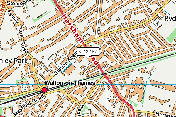 KT12 1RZ map - OS VectorMap District (Ordnance Survey) KT12 1RZ map - OS VectorMap District (Ordnance Survey)