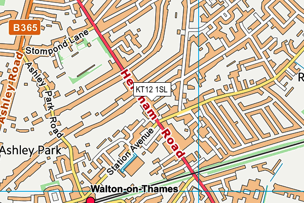 KT12 1SL map - OS VectorMap District (Ordnance Survey) KT12 1SL map - OS VectorMap District (Ordnance Survey)