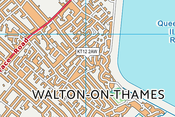 KT12 2AW map - OS VectorMap District (Ordnance Survey) KT12 2AW map - OS VectorMap District (Ordnance Survey)