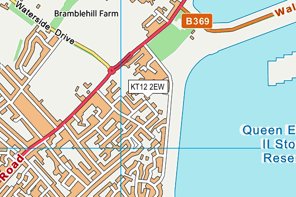 KT12 2EW map - OS VectorMap District (Ordnance Survey) KT12 2EW map - OS VectorMap District (Ordnance Survey)
