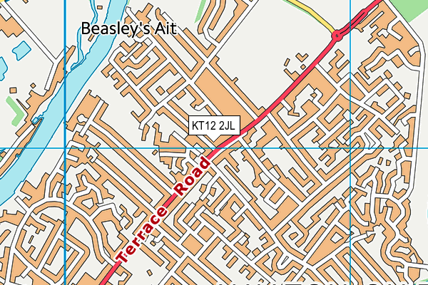 KT12 2JL map - OS VectorMap District (Ordnance Survey) KT12 2JL map - OS VectorMap District (Ordnance Survey)