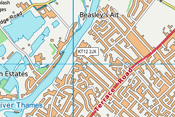 KT12 2JX map - OS VectorMap District (Ordnance Survey) KT12 2JX map - OS VectorMap District (Ordnance Survey)