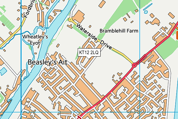 KT12 2LQ map - OS VectorMap District (Ordnance Survey) KT12 2LQ map - OS VectorMap District (Ordnance Survey)
