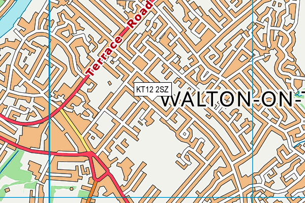 KT12 2SZ map - OS VectorMap District (Ordnance Survey) KT12 2SZ map - OS VectorMap District (Ordnance Survey)