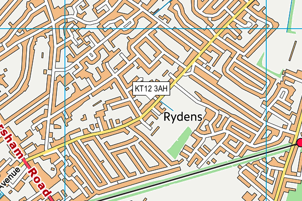 KT12 3AH map - OS VectorMap District (Ordnance Survey) KT12 3AH map - OS VectorMap District (Ordnance Survey)