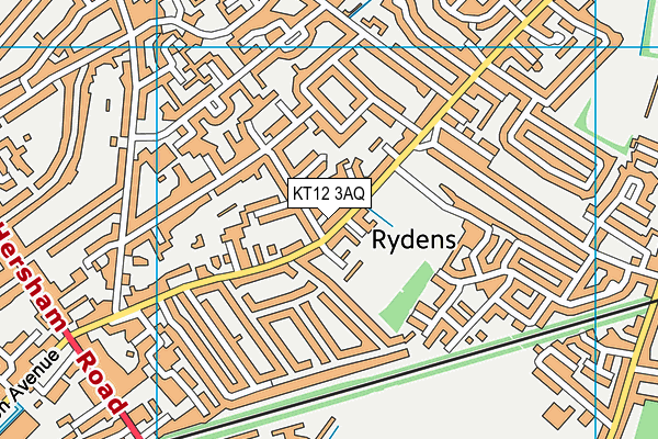 KT12 3AQ map - OS VectorMap District (Ordnance Survey) KT12 3AQ map - OS VectorMap District (Ordnance Survey)